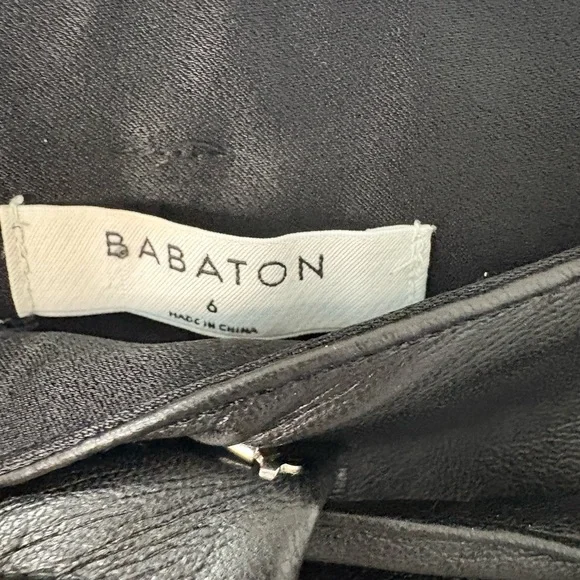 Babaton Aritzia Black Pleather Paper Bag waist with belt, pockets. - Picture 4 of 7
